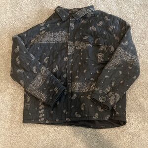 Original Use dark grey bandana print jacket